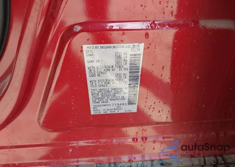 2014 Nissan Pathfinder S z USA, uszkodzony, nr VIN 5N1AR2MM2EC719481